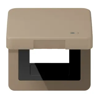 Jung Klappdeckel inklusive Zentralplatte, Symbol Charger, Serie CD, gold-bronze CD590KLUSBGB