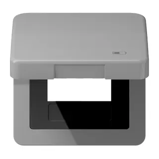 Jung Klappdeckel inklusive Zentralplatte, Symbol Charger, Serie CD, grau CD590KLUSBGR
