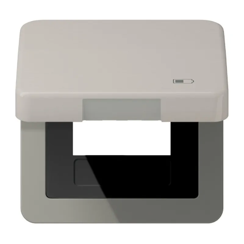 Jung Klappdeckel inklusive Zentralplatte, Symbol Charger, Serie CD, platin CD590KLUSBPT