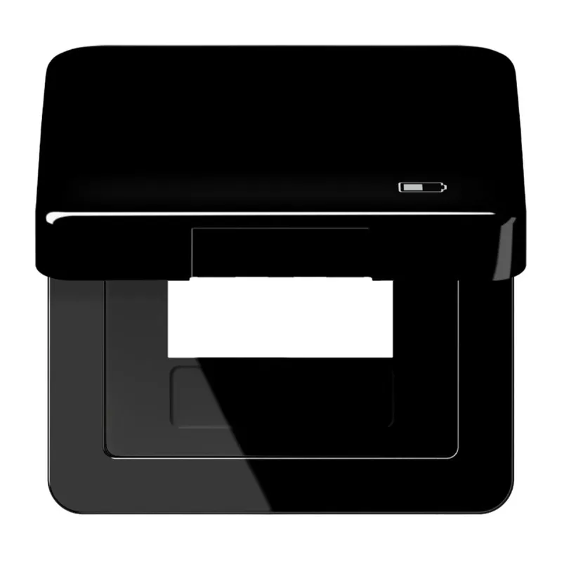 Jung Klappdeckel inklusive Zentralplatte, Symbol Charger, Serie CD, schwarz CD590KLUSBSW