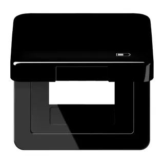 Jung Klappdeckel inklusive Zentralplatte, Symbol Charger, Serie CD, schwarz CD590KLUSBSW