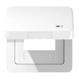 Jung Klappdeckel inklusive Zentralplatte, Symbol Charger, Serie CD, alpinweiß CD590KLUSBWW