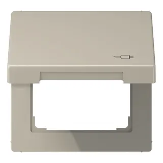 Jung Klappdeckel mit Rückstellfeder, mit Symbol Stecker, Serie LS, Edelstahl ES2990KLSOC