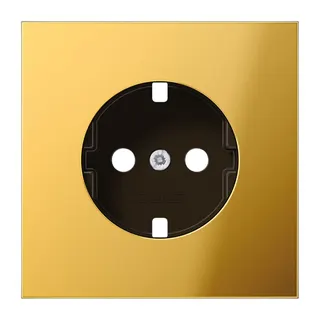 Jung Abdeckung für SCHUKO®-Steckdosen, Metall goldfarben PVD-beschichtet, Serie LS, goldfarben GO1520PL