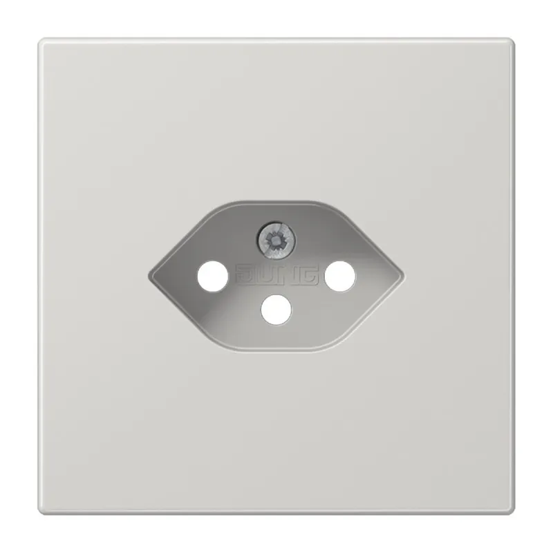 Jung Zentralplatte für Steckdoseneinsatz, Schweiz, Typ 13, Duroplast, Serie LS, lichtgrau LS1520-13SEVLGPL