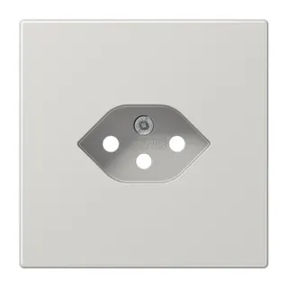 Jung Zentralplatte für Steckdoseneinsatz, Schweiz, Typ 13, Duroplast, Serie LS, lichtgrau LS1520-13SEVLGPL