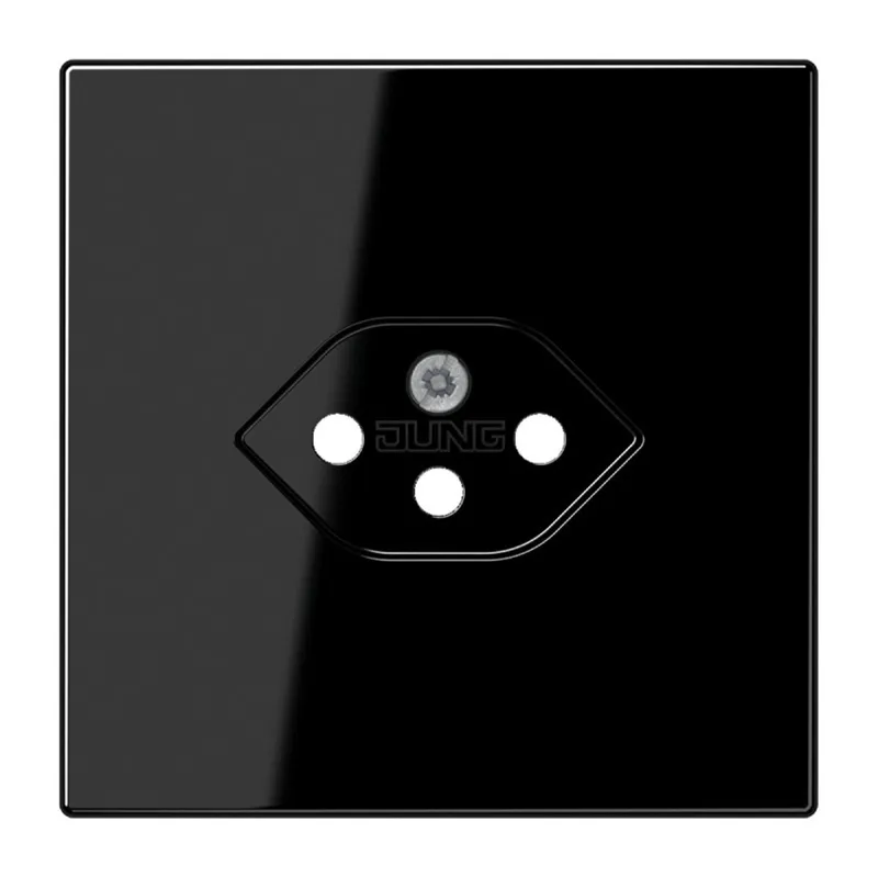 Jung Zentralplatte für Steckdoseneinsatz, Schweiz, Typ 13, Duroplast, Serie LS, schwarz LS1520-13SEVSWPL