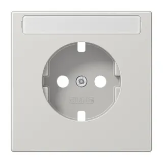 Jung Zentralplatte für SCHUKO®-Steckdosen mit Schriftfeld, Duroplast, Serie LS, lichtgrau LS1520NAPLLG