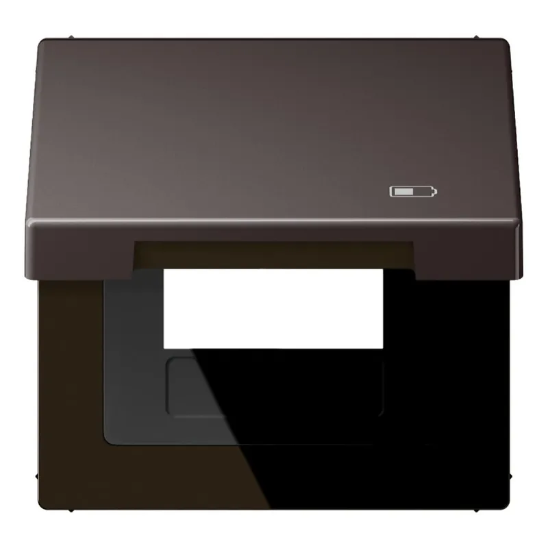 Jung Klappdeckel (mit Rückstellfeder) inklusive Zentralplatte, Symbol Charger, Serie LS, dark (lackiertes Aluminium) AL2990KLUSBD