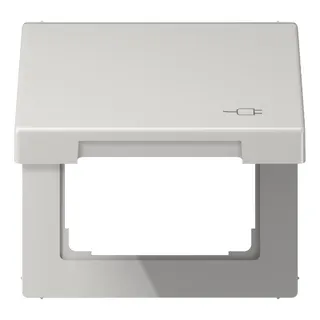 Jung Klappdeckel (mit Rückstellfeder), mit Symbol Stecker, Thermoplast, Serie LS, lichtgrau LS990BFKLSOCLG