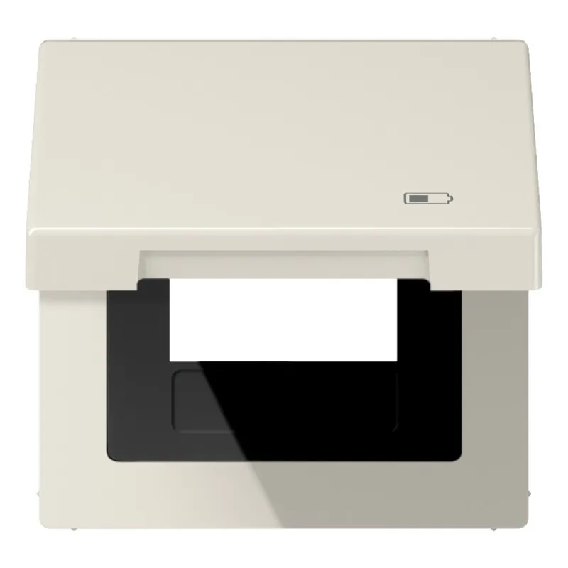 Jung Klappdeckel mit Rückstellfeder, Symbol Charger, Serie LS, weiß LS990BFKLUSB