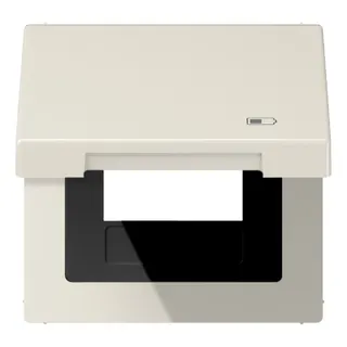 Jung Klappdeckel mit Rückstellfeder, Symbol Charger, Serie LS, weiß LS990BFKLUSB