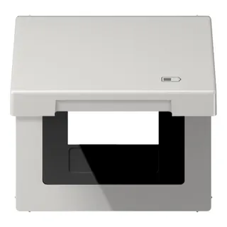 Jung Klappdeckel mit Rückstellfeder, Symbol Charger, Serie LS, lichtgrau LS990BFKLUSBLG