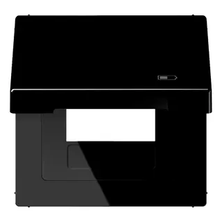 Jung Klappdeckel mit Rückstellfeder, Symbol Charger, Serie LS, schwarz LS990BFKLUSBSW
