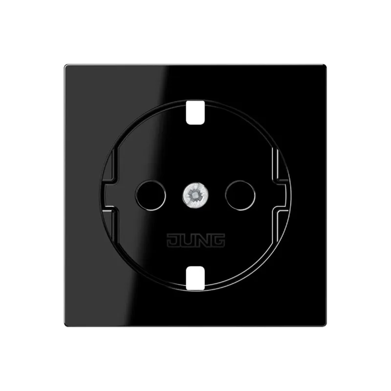 Jung Abdeckung für SCHUKO®-Steckdosen, SAFETY+, Thermoplast, Serie A, schwarz A1520BFKIPLSW