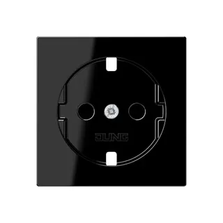 Jung Abdeckung für SCHUKO®-Steckdosen, SAFETY+, Duroplast, Serie A, schwarz A520KISWPL