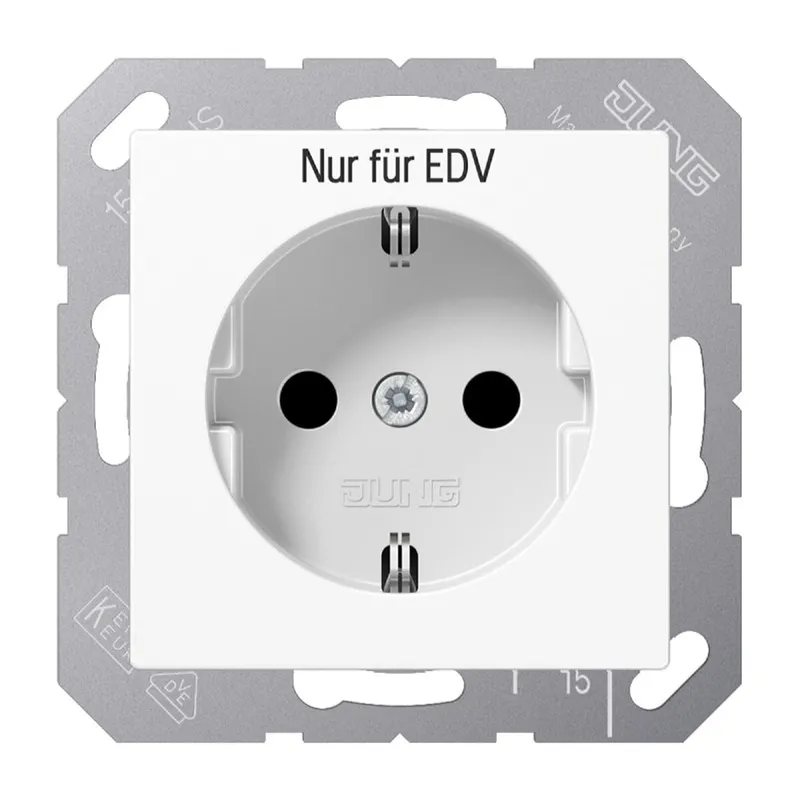 Jung Abdeckung für SCHUKO®-Steckdosen, Duroplast, Serie AS/A, alpinweiß A1520EDVPLWW
