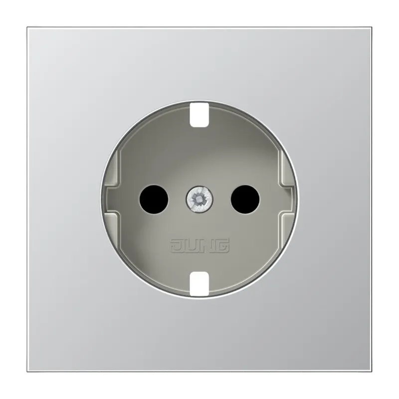 Jung Abdeckung für SCHUKO®-Steckdosen, SAFETY+, Serie LS, Aluminium AL1520KIPL