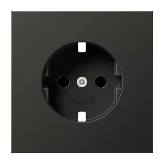 Jung Abdeckung für SCHUKO®-Steckdosen, SAFETY+, Aluminium lackiert, Serie LS, anthrazit (lackiertes Aluminium) AL1520KIPLAN
