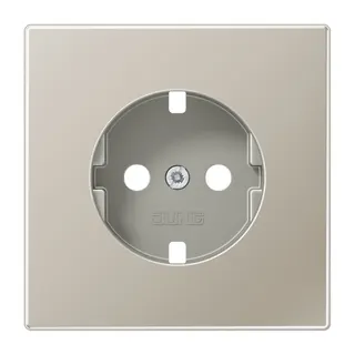 Jung Abdeckung für SCHUKO®-Steckdosen, Serie LS, Edelstahl ES1520PL