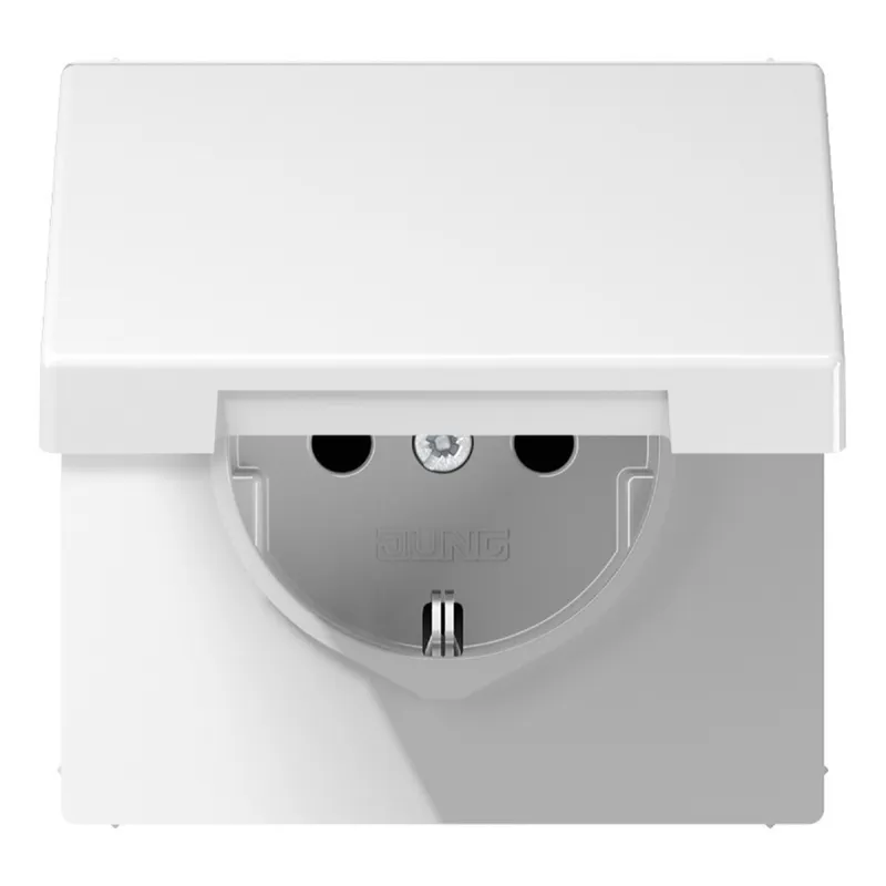 Jung Zentralplatte für SCHUKO®-Steckdosen, Duroplast, Serie LS, alpinweiß LS1520KIKLPLWW
