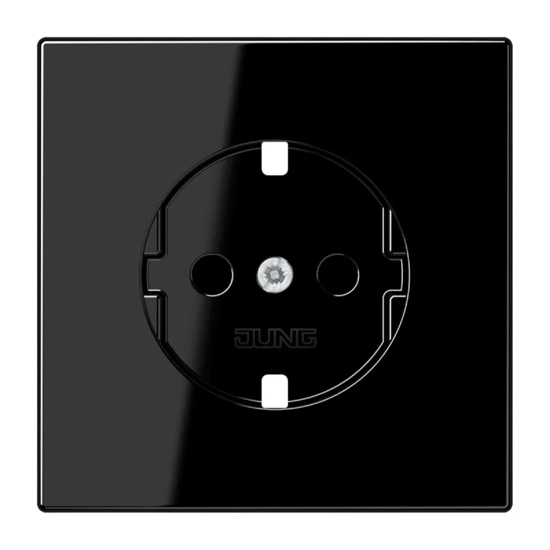 Jung Abdeckung für SCHUKO®-Steckdosen, SAFETY+, Duroplast, Serie LS, schwarz LS1520KIPLSW