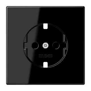 Jung Abdeckung für SCHUKO®-Steckdosen, SAFETY+, Duroplast, Serie LS, schwarz LS1520KIPLSW