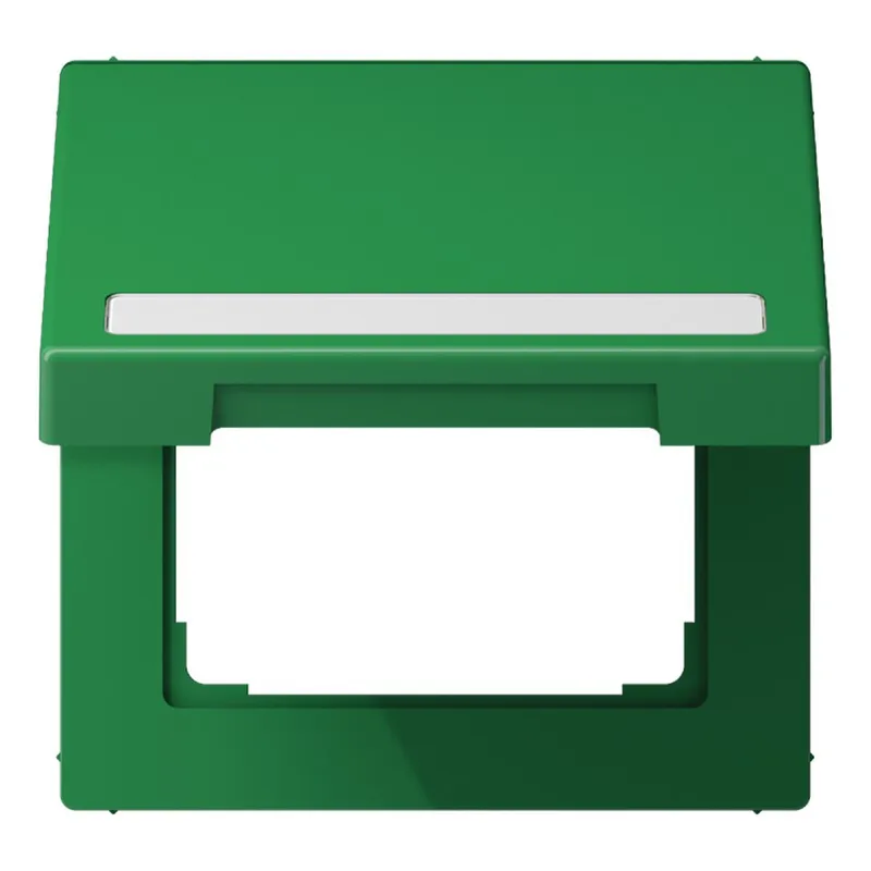 Jung Klappdeckel mit Rückstellfeder, mit Schriftfeld, Thermoplast, Serie LS, grün (für SV) LS990BFNAKLGN