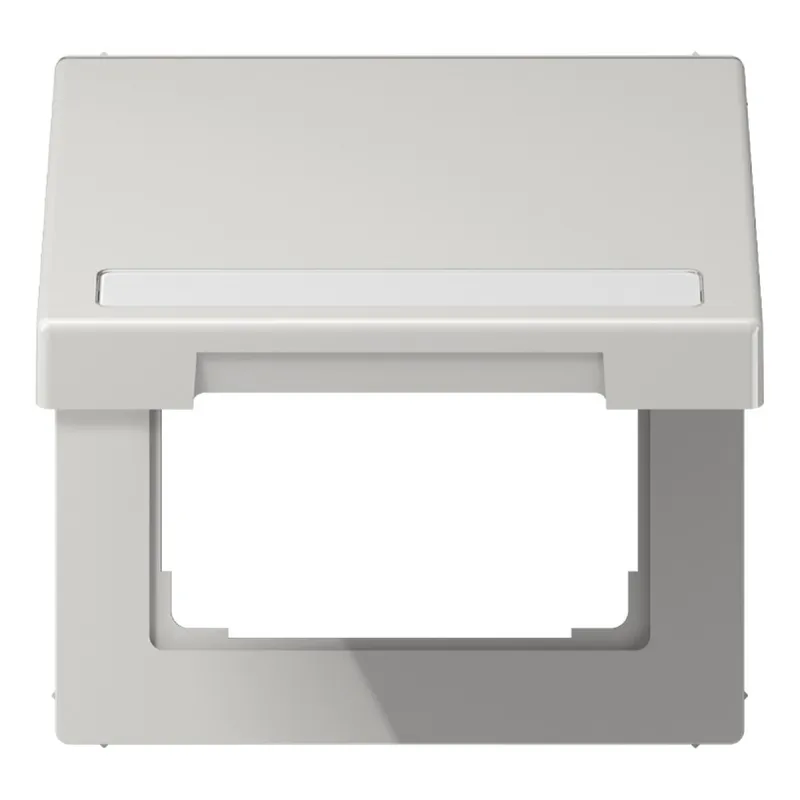 Jung Klappdeckel mit Rückstellfeder, mit Schriftfeld, Thermoplast, Serie LS, lichtgrau LS990BFNAKLLG