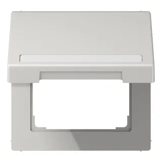 Jung Klappdeckel mit Rückstellfeder, mit Schriftfeld, Thermoplast, Serie LS, lichtgrau LS990BFNAKLLG