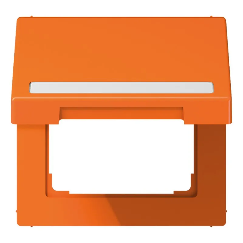 Jung Klappdeckel mit Rückstellfeder, mit Schriftfeld, Thermoplast, Serie LS, orange (für ZSV) LS990BFNAKLO