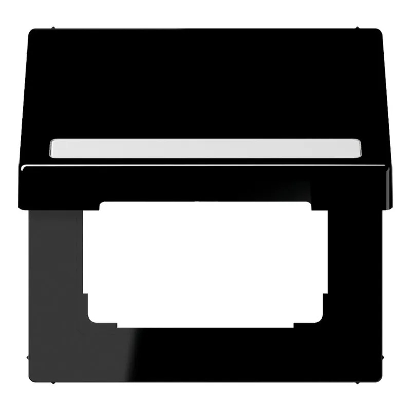 Jung Klappdeckel mit Rückstellfeder, mit Schriftfeld, Thermoplast, Serie LS, schwarz LS990BFNAKLSW