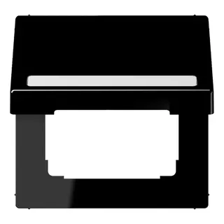 Jung Klappdeckel mit Rückstellfeder, mit Schriftfeld, Thermoplast, Serie LS, schwarz LS990BFNAKLSW