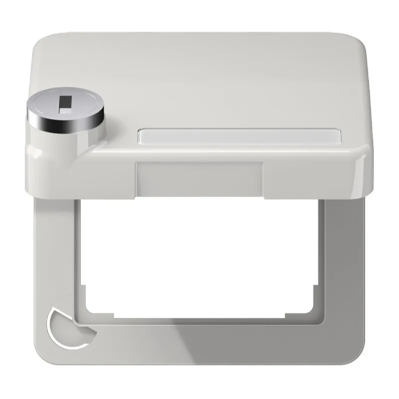 Jung Klappdeckel mit Rückstellfeder, mit Schriftfeld, Thermoplast, Serie CD, lichtgrau CD590BFKLSLLG