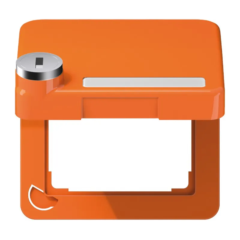 Jung Klappdeckel mit Rückstellfeder, mit Schriftfeld, Thermoplast, Serie CD, orange (für ZSV) CD590BFKLSLO