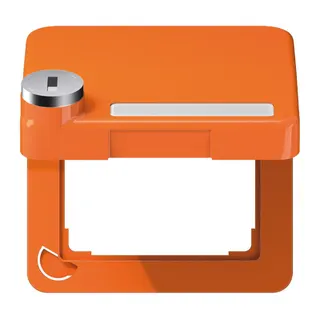 Jung Klappdeckel mit Rückstellfeder, mit Schriftfeld, Thermoplast, Serie CD, orange (für ZSV) CD590BFKLSLO