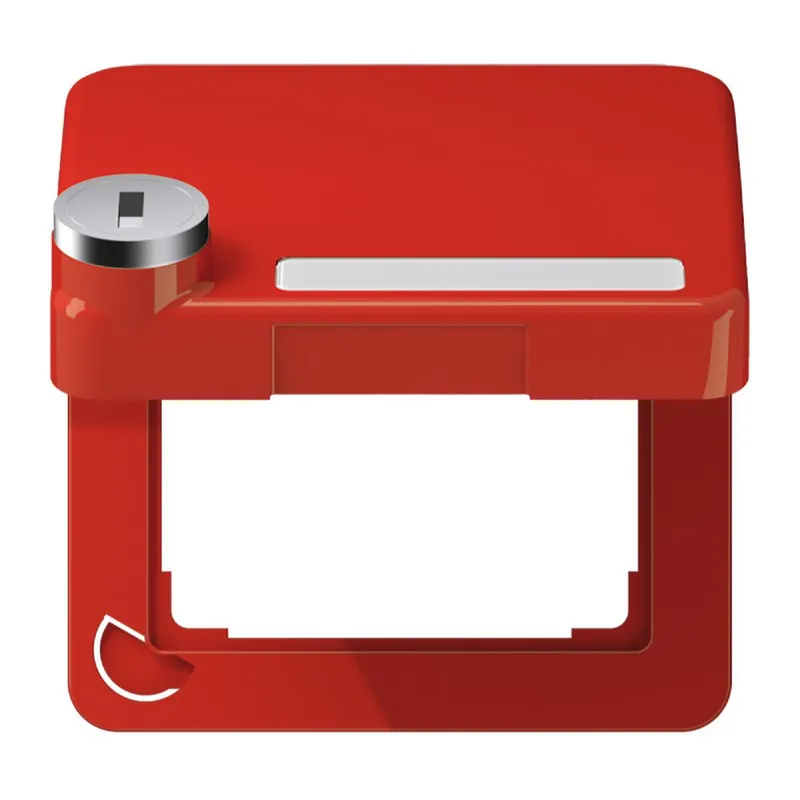 Jung Klappdeckel mit Rückstellfeder, mit Schriftfeld, Thermoplast, Serie CD, rot CD590BFKLSLRT