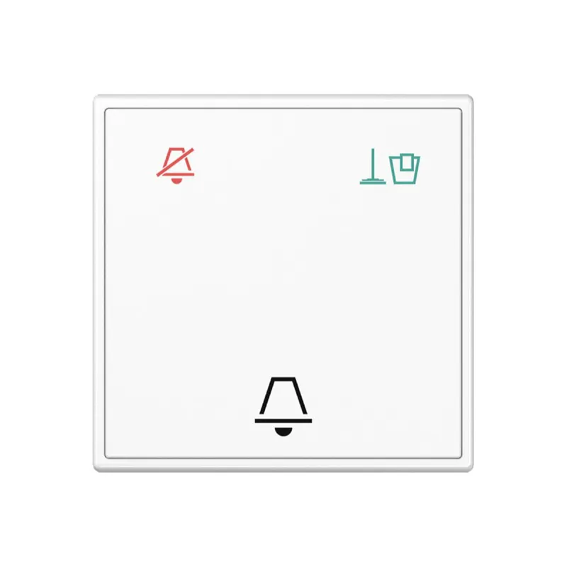 Jung Hotelwippe Glas, Außenstelle, Symbole Nicht stören, Zimmer aufräumen und Klingel, Serie A, alpinweiß ACUKO6MWW