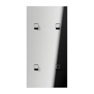 Jung Abdeckung mit Kipphebel, Kubus, 2fach, 2 x 2 Kipphebel, senkrecht, Serie LS 1912, glanzchrom GCR12-25E22