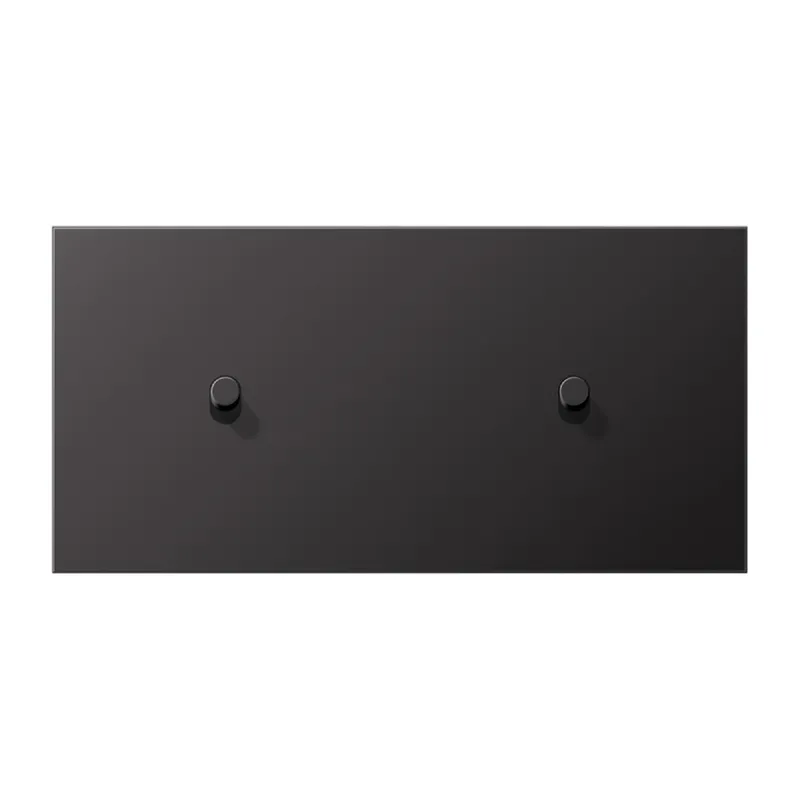 Jung Abdeckung mit Kipphebel, Zylinder, 2fach, 2 x 1 Kipphebel, waagerecht, Serie LS 1912, dark (lackiertes Aluminium) AL12-200DR01