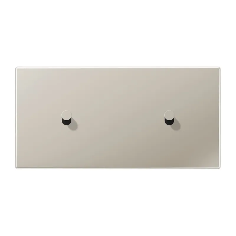 Jung Abdeckung mit Kipphebel, Kegel, 2fach, 2 x 1 Kipphebel, waagerecht, Serie LS 1912, Edelstahl ES12-200K1