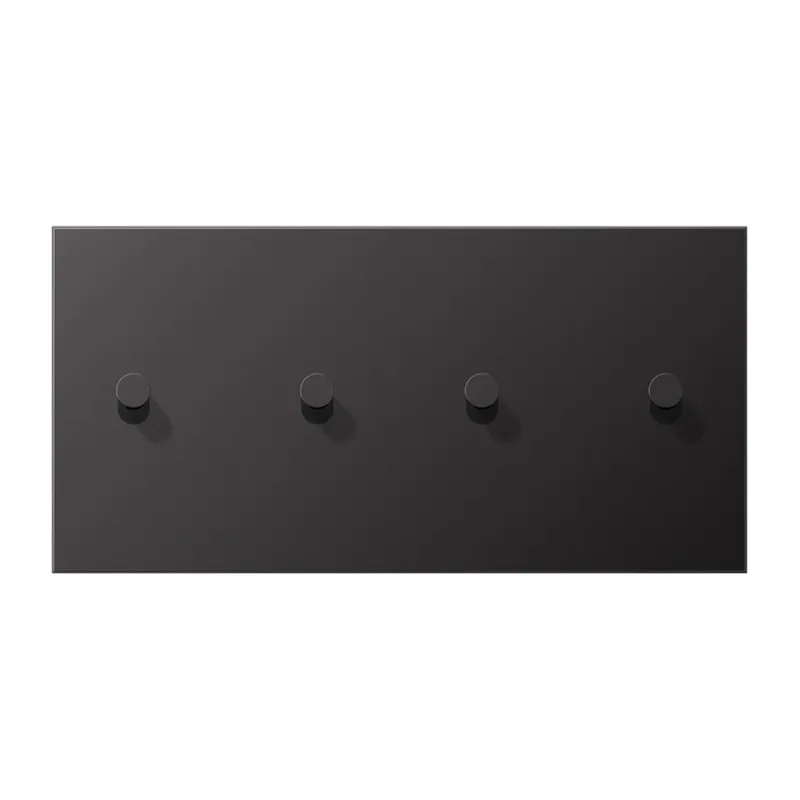 Jung Abdeckung mit Kipphebel, Kegel, 2fach, 2 x 2 Kipphebel, waagerecht, Serie LS 1912, dark (lackiertes Aluminium) AL12-250DK01