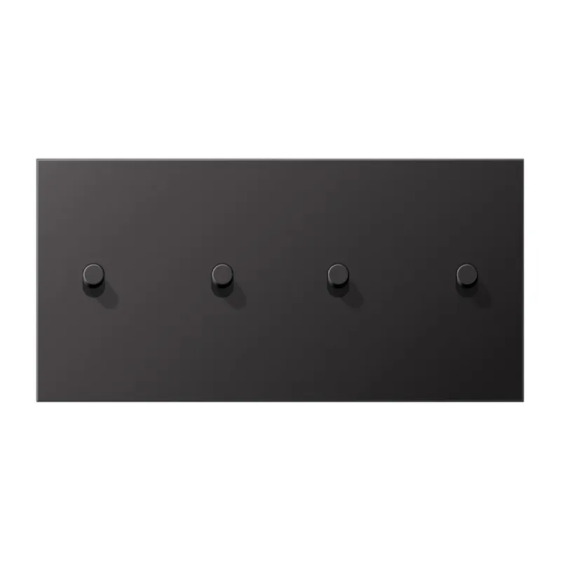 Jung Abdeckung mit Kipphebel, Zylinder, 2fach, 2 x 2 Kipphebel, waagerecht, Serie LS 1912, dark (lackiertes Aluminium) AL12-250DR01