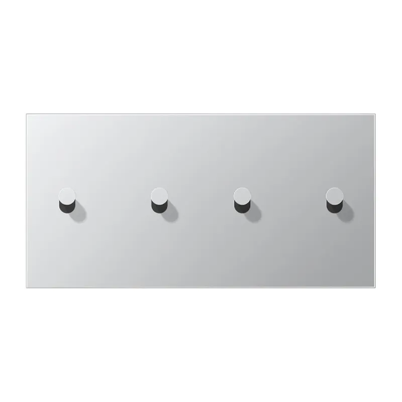 Jung Abdeckung mit Kipphebel, Kegel, 2fach, 2 x 2 Kipphebel, waagerecht, Serie LS 1912, Aluminium AL12-250K0