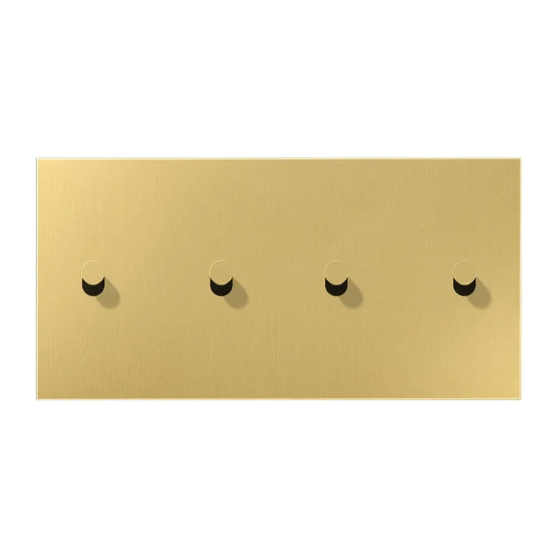 Jung Abdeckung mit Kipphebel, Kegel, 2fach, 2 x 2 Kipphebel, waagerecht, Serie LS 1912, Messing classic ME12-250CK25
