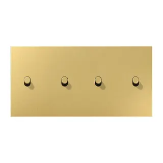 Jung Abdeckung mit Kipphebel, Zylinder, 2fach, 2 x 2 Kipphebel, waagerecht, Serie LS 1912, Messing classic ME12-250CR25