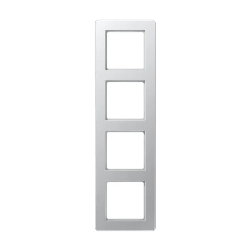 Jung Rahmen 4fach, Thermoplast lackiert, A FLOW, aluminium AF584BFAL