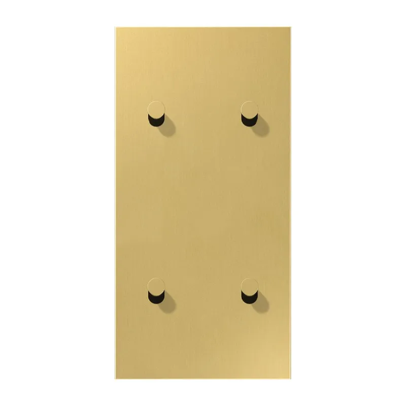Jung Abdeckung mit Kipphebel, Kegel, 2fach, 2 x 2 Kipphebel, senkrecht, Serie LS 1912, Messing classic ME12-25CK25