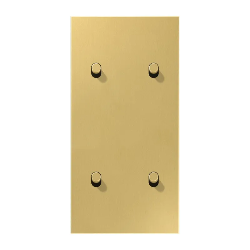 Jung Abdeckung mit Kipphebel, Zylinder, 2fach, 2 x 2 Kipphebel, senkrecht, Serie LS 1912, Messing classic ME12-25CR25