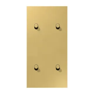 Jung Abdeckung mit Kipphebel, Zylinder, 2fach, 2 x 2 Kipphebel, senkrecht, Serie LS 1912, Messing classic ME12-25CR25